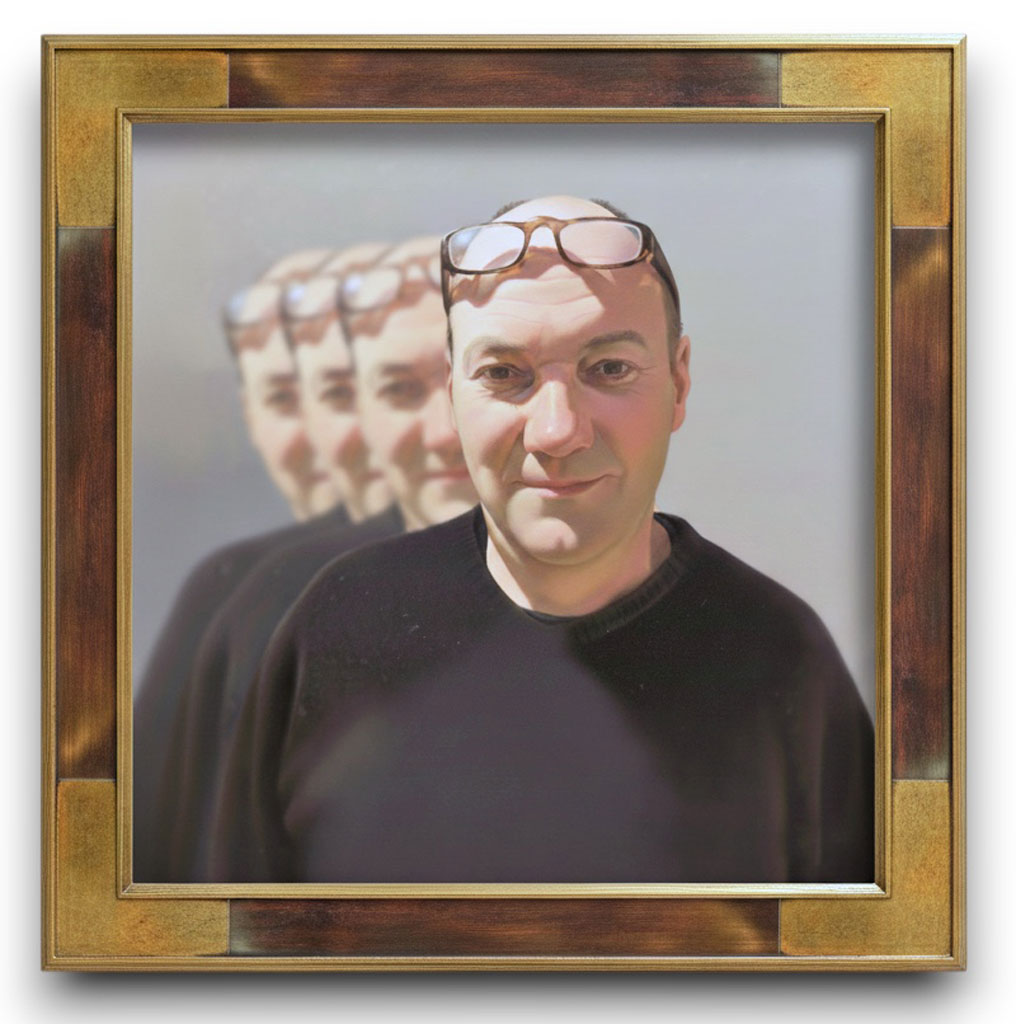 Néocorfou Pain brûlé 2 assiettes angle cartouche or