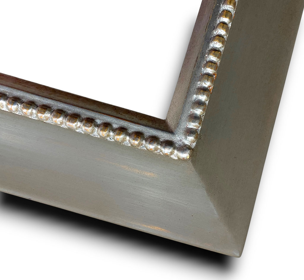 Louna Perline Sculpté perles et devant argent pente ext. taupe