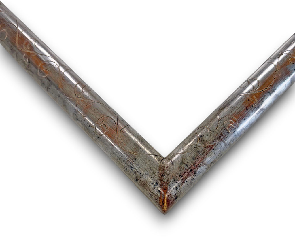 Jonc 4 Gravé argent brossé et encre